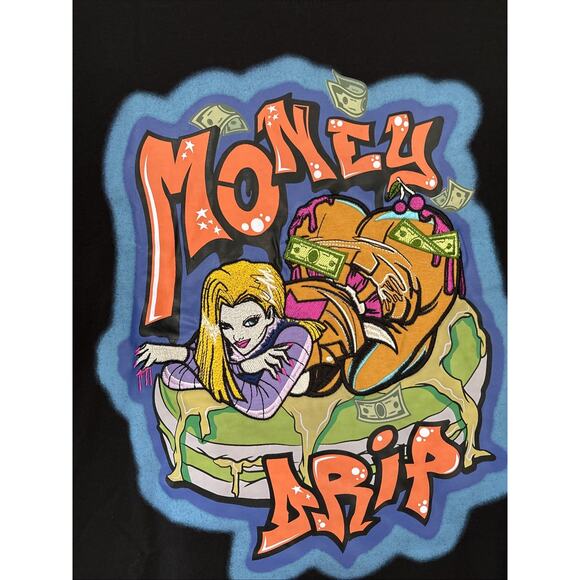 Men Genuine Authentic Money Drip Graphic Tee 2xl Black Streetwear T-shirt - Picture 4 of 5